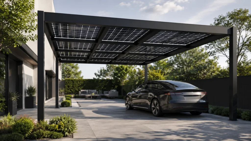 Pérgolas solares: cómo aprovechar tu terraza o aparcamiento para generar energía